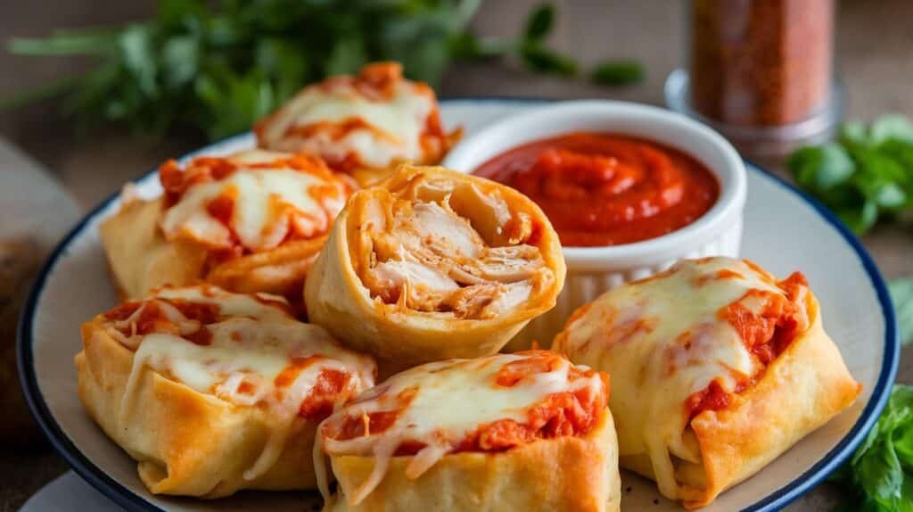 Cheesy Chicken Pizza Rolls