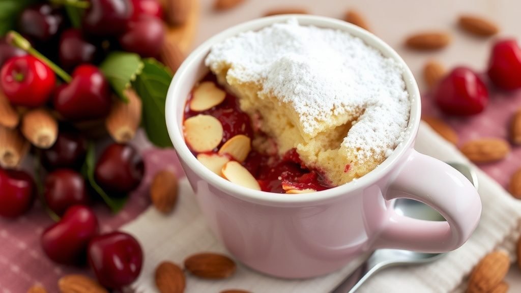 Cherry Almond Mug Cake