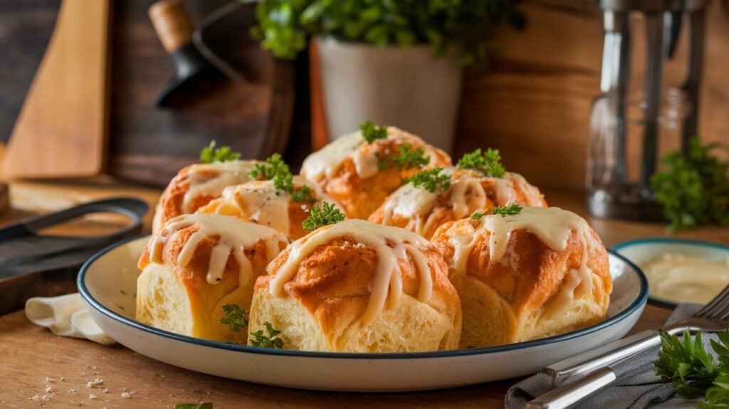 Chicken Alfredo Parmesan Rolls