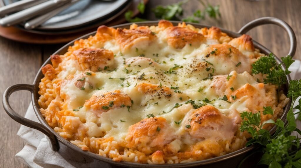 Chicken Alfredo Rice Casserole
