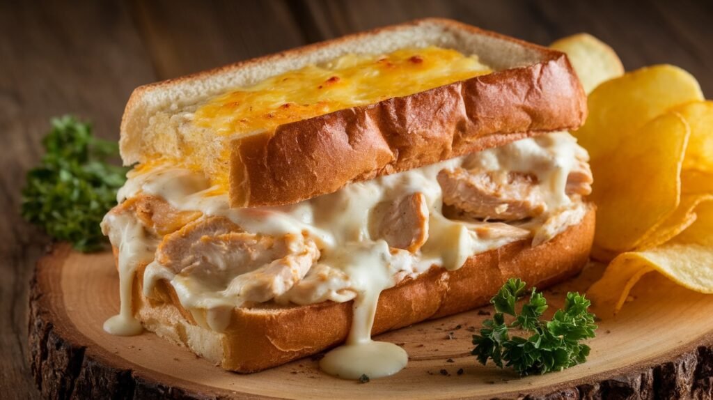 Chicken Alfredo Sourdough Melts