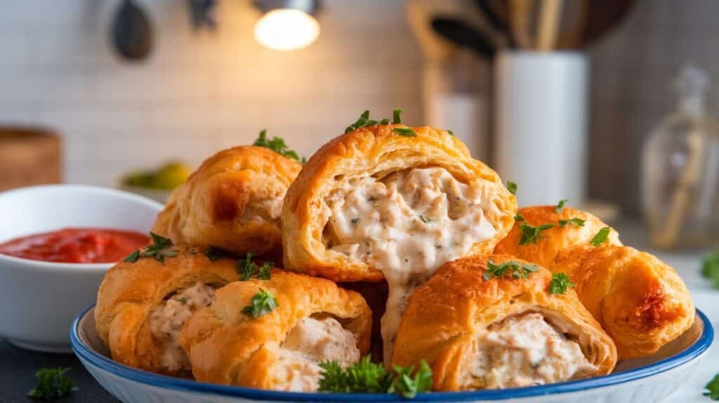 Chicken Alfredo Stuffed Crescent Bites