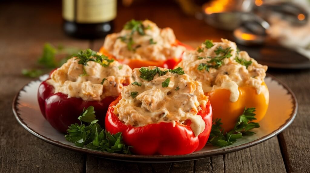 Chicken Alfredo Stuffed Peppers