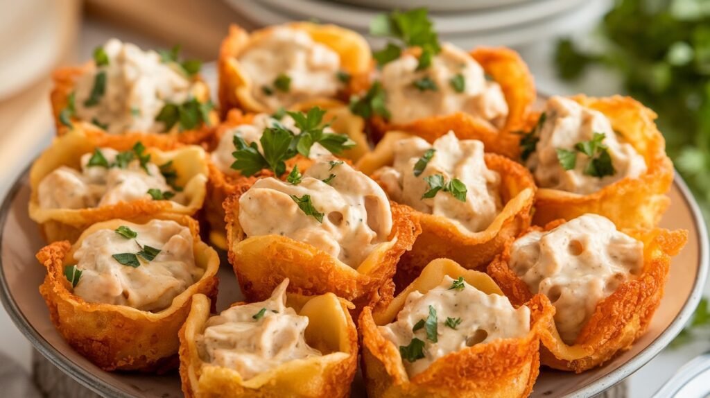 Chicken Alfredo Tortellini Cups