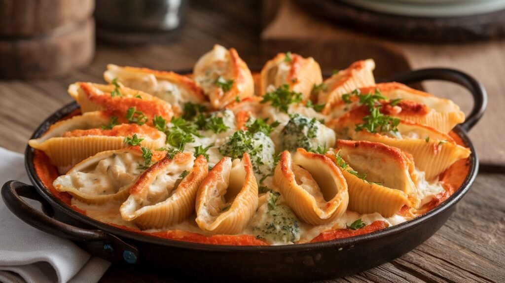 Chicken Broccoli Alfredo Stuffed Shells