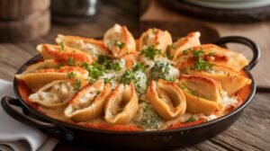 Chicken Broccoli Alfredo Stuffed Shells