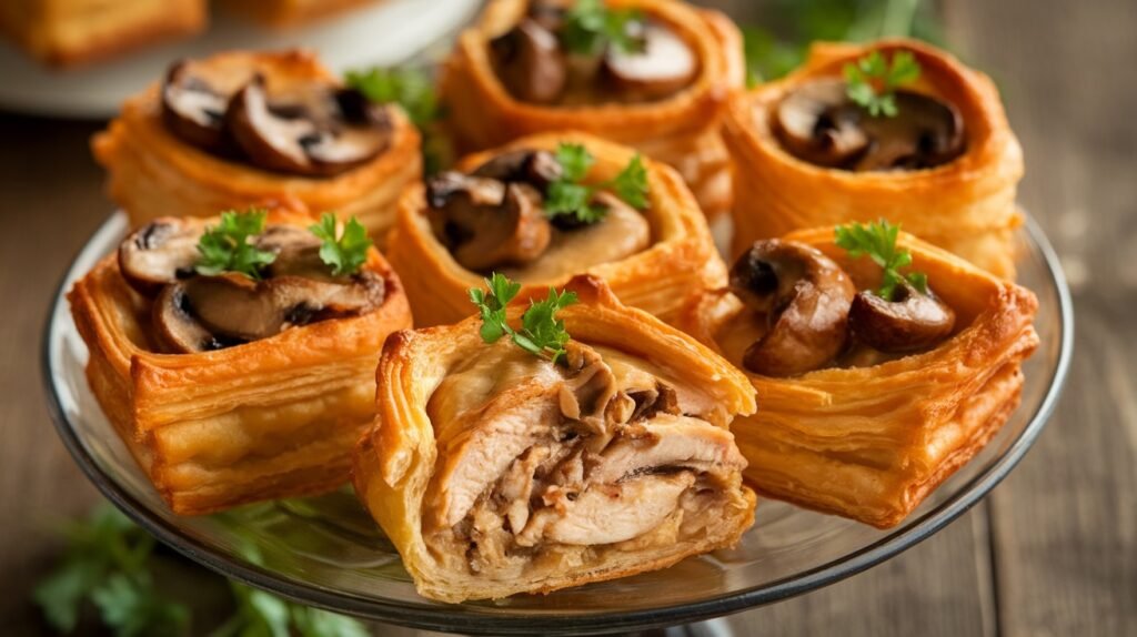 Chicken Marsala Puff Pastry Bites