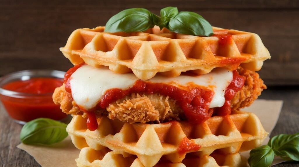 Chicken Parmesan Waffle Sandwiches