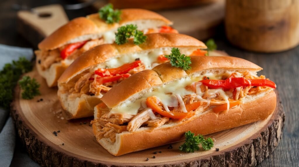 Chicken Philly Bread Boats