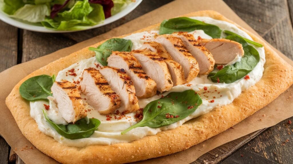 Chicken Spinach Alfredo Flatbread