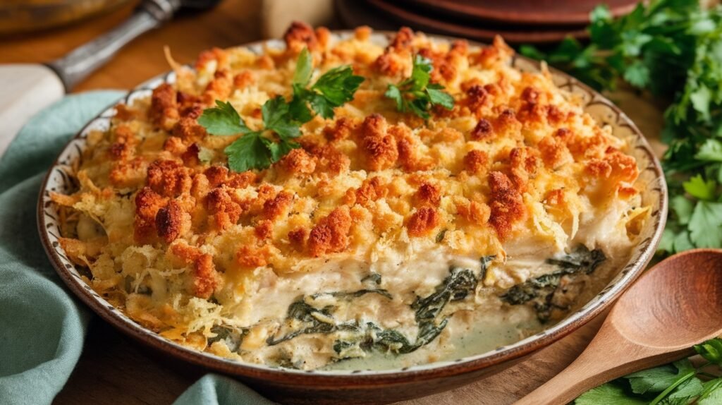 Chicken Spinach Artichoke Casserole