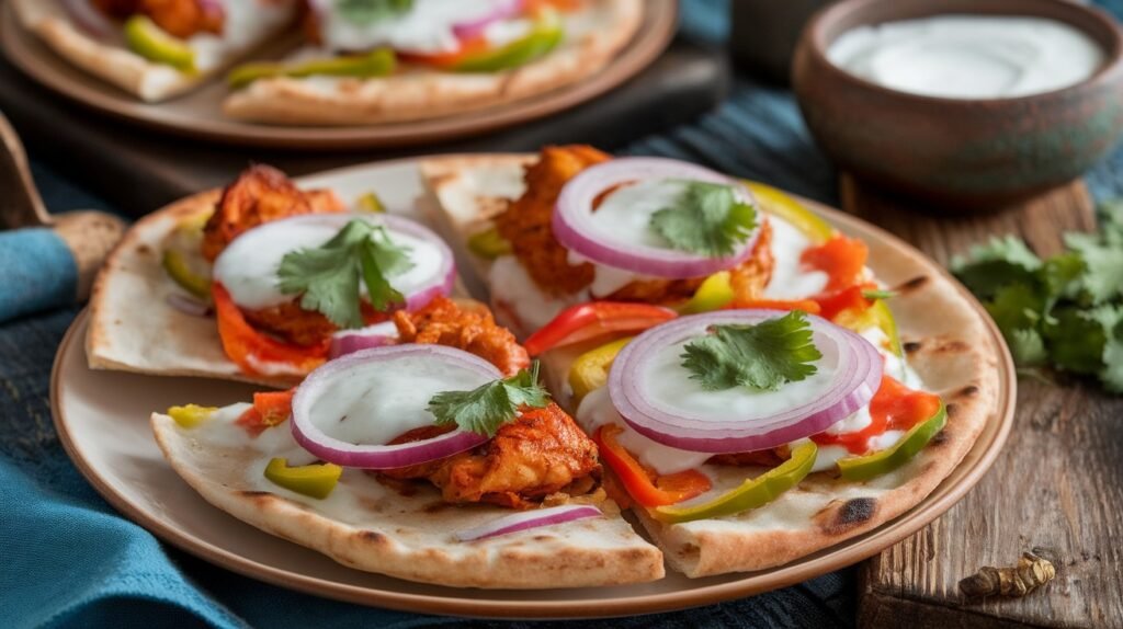 Chicken Tandoori Naan Pizzas