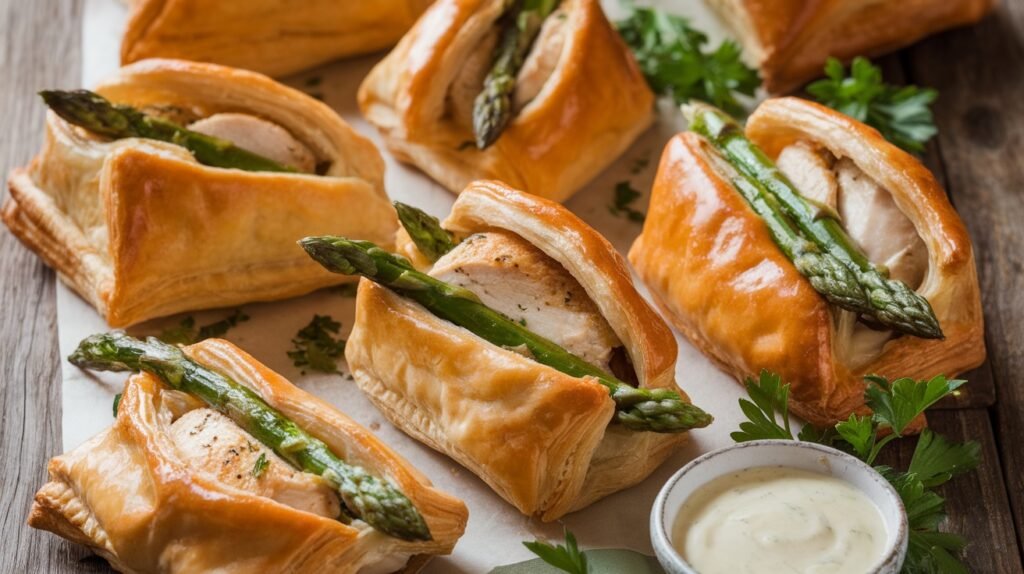 Chicken & Asparagus Puff Pastry Parcels