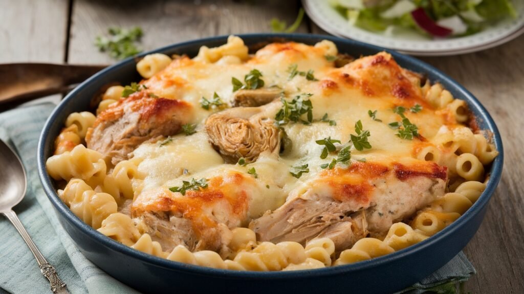 Chicken and Artichoke Baked Pasta