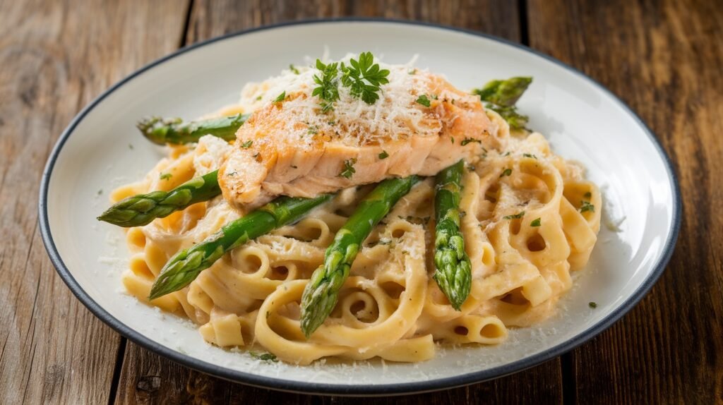 Chicken and Asparagus Alfredo Pasta