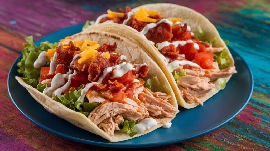 Chicken and Bacon Flatbread Tacos