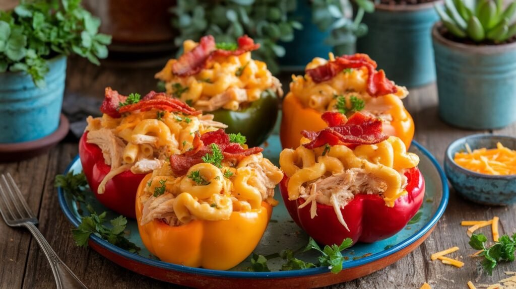 Chicken and Bacon Mac Stuffed Peppers