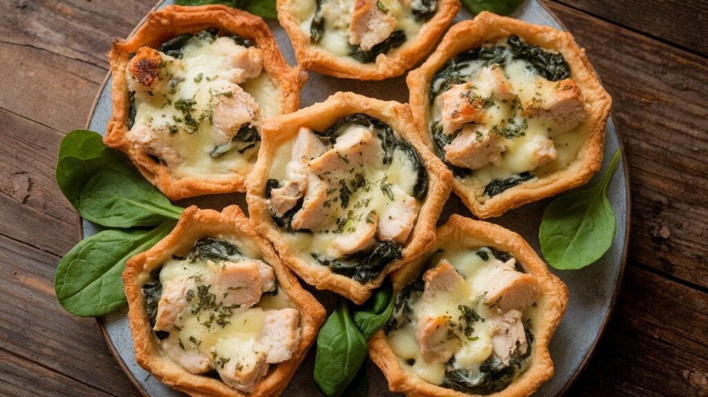 Chicken and Cheese Spinach Tarts