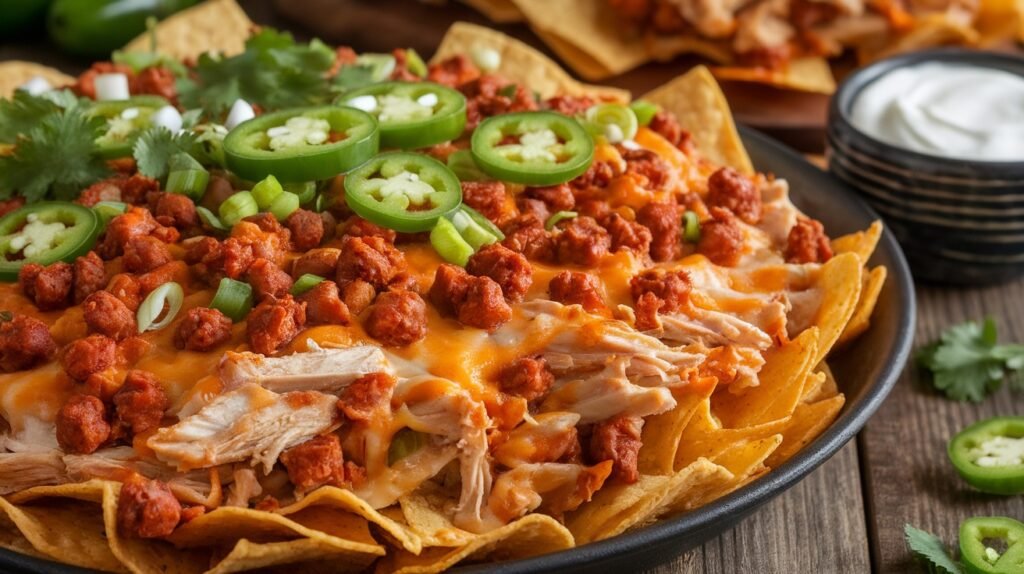 Chicken and Chorizo Nacho Bake