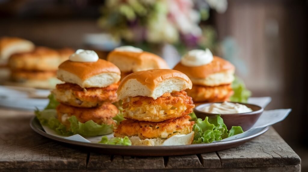 Chicken and Corn Fritter Sliders
