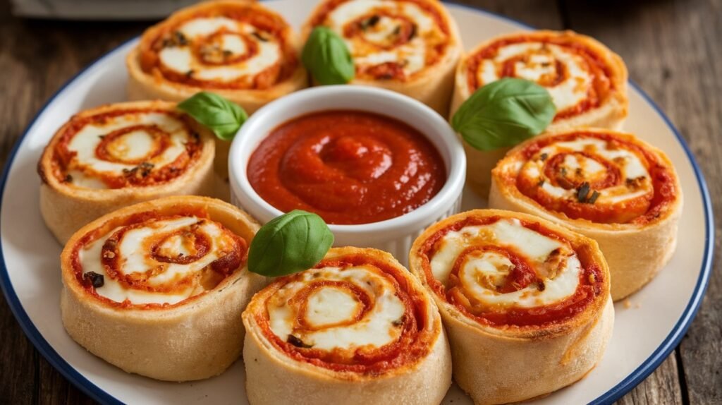 Chicken and Mozzarella Pizza Pinwheels
