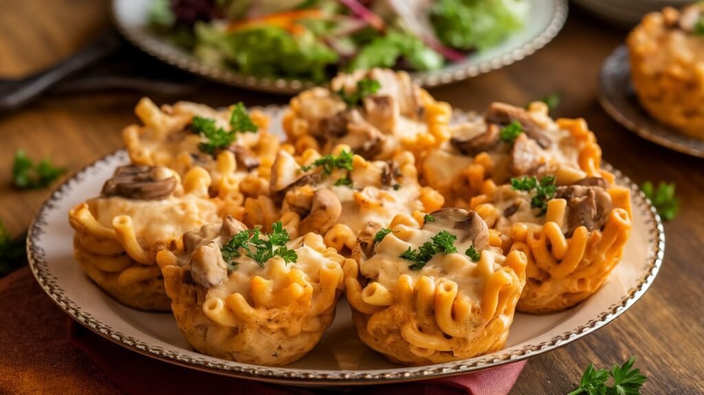 Chicken and Mushroom Macaroni Cups