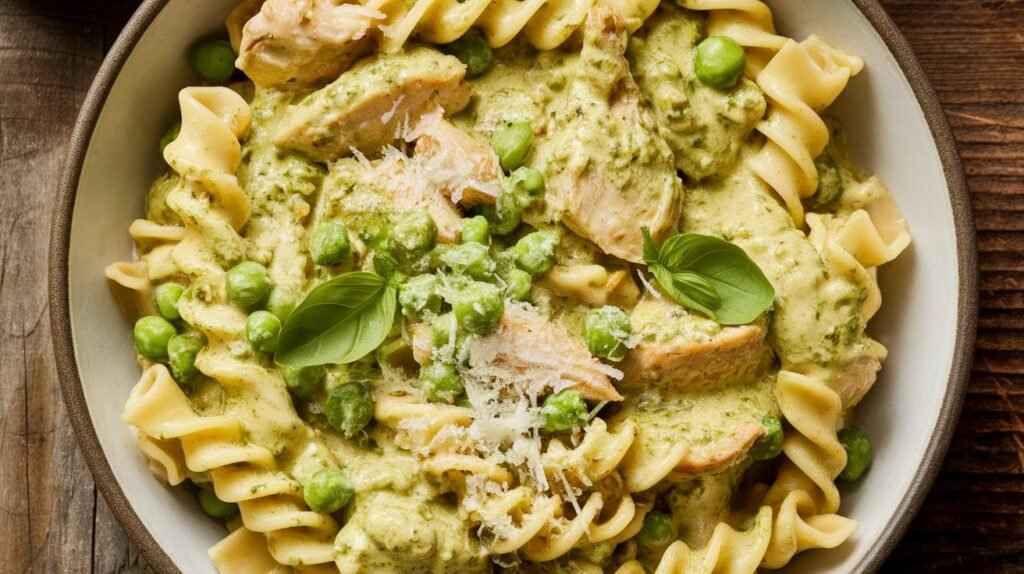 Chicken and Pea Pesto Pasta