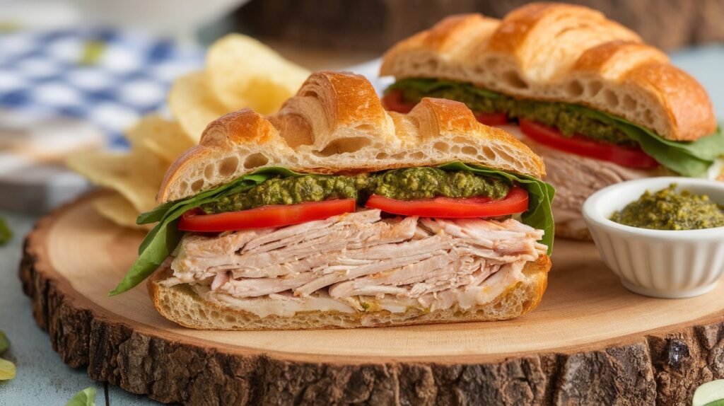 Chicken and Pesto Croissant Sandwiches
