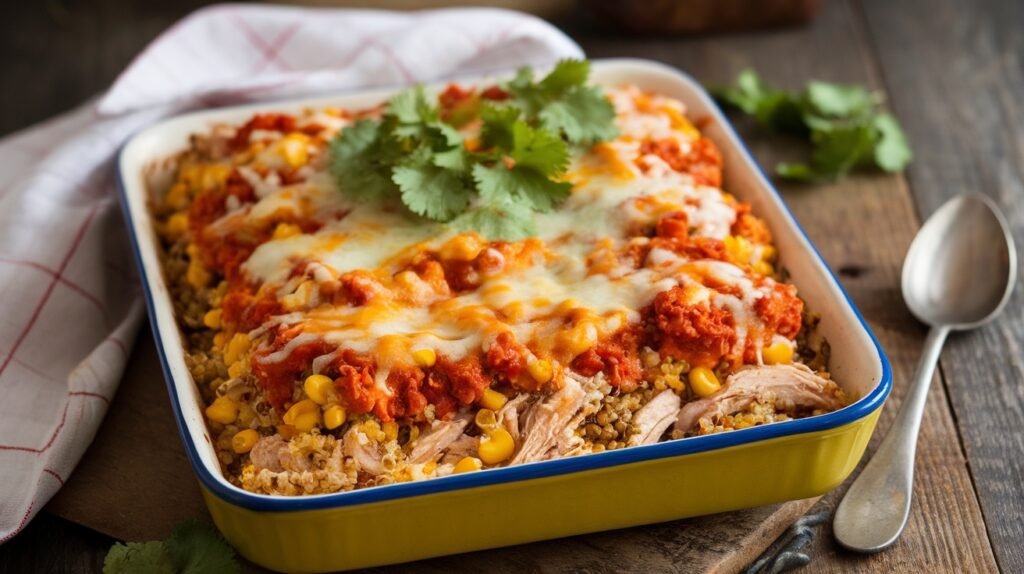 Chicken and Quinoa Enchilada Bake