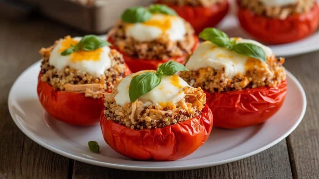 Chicken and Quinoa Stuffed Tomatoes