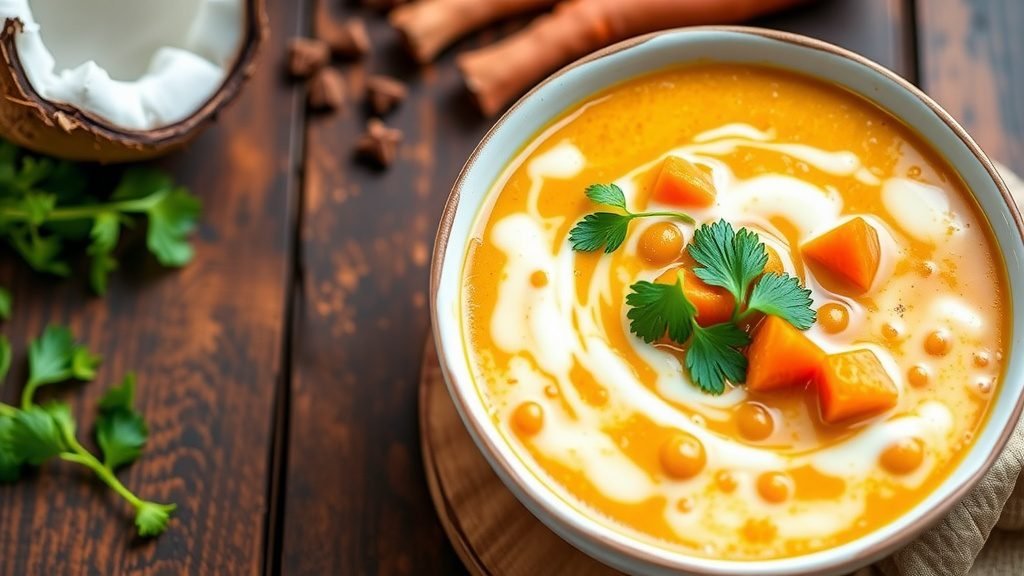 Coconut Curry Carrot and Lentil Soup