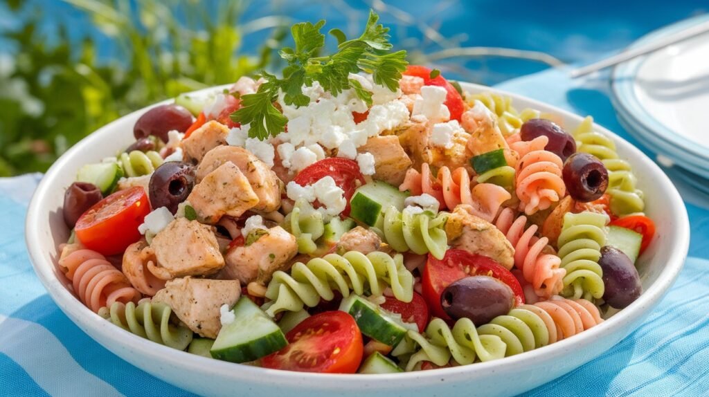 Greek Chicken Pasta Salad