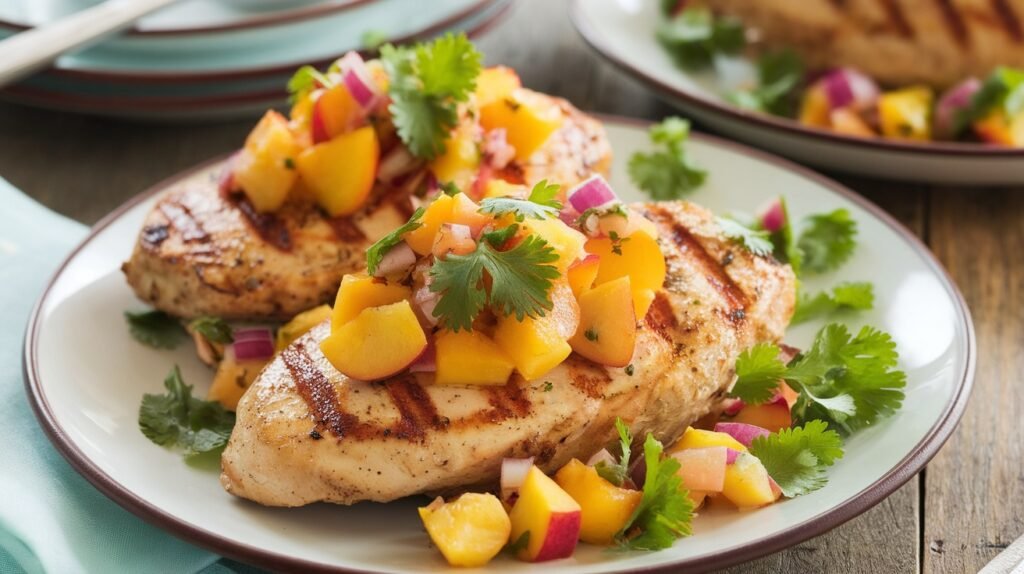 Grilled Chicken with Peach Salsa