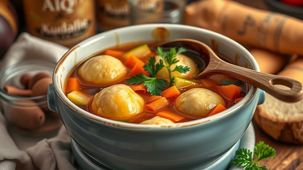 Israeli Kubbeh Soup (Semolina Dumpling Soup)