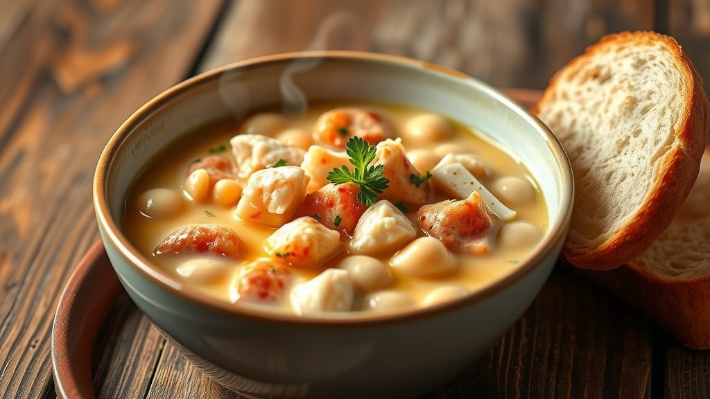 Creamy Lobster and White Bean Soup