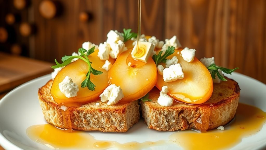 Pear, Gorgonzola, and Honey Toast
