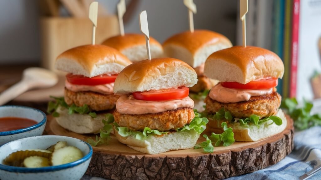 Chicken Sliders with Sriracha Mayo