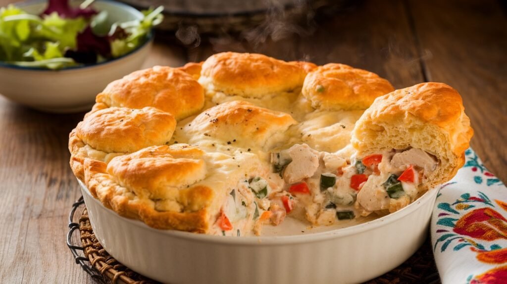 Chicken Alfredo Biscuit Pot Pie