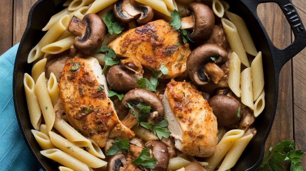 Chicken Marsala Penne Skillet