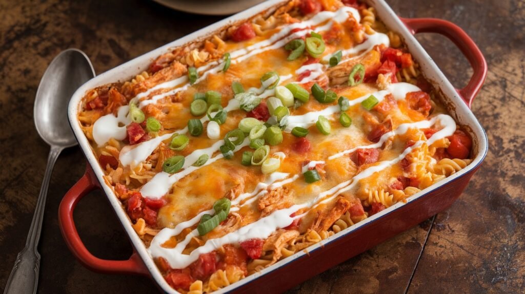 Chicken Taco Spaghetti Bake