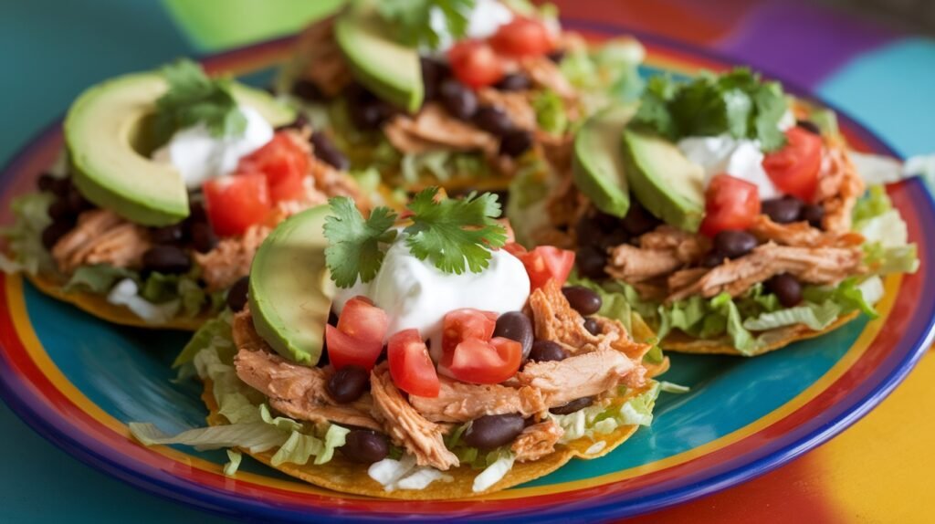 Chicken and Black Bean Tostadas
