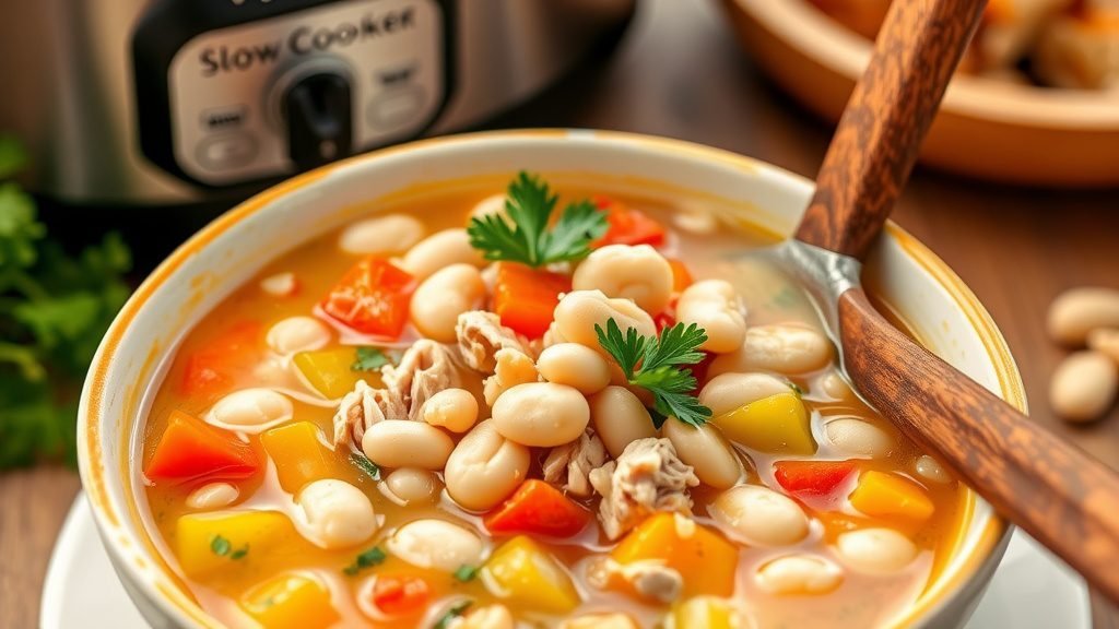 Slow Cooker Turkey and White Bean Soup