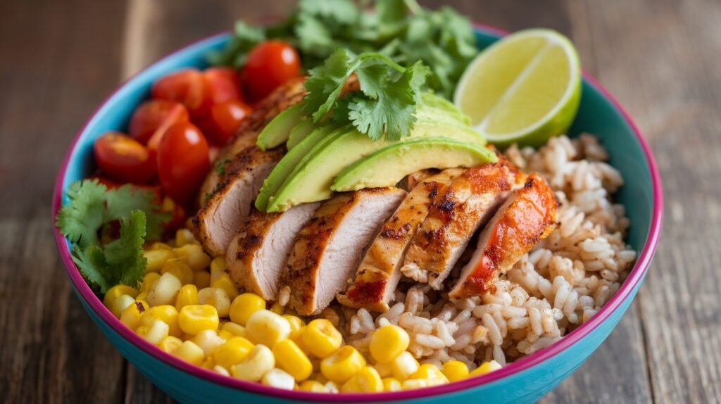 Avocado Lime Chicken Bowls