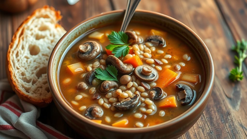 Wild Mushroom and Barley Soup