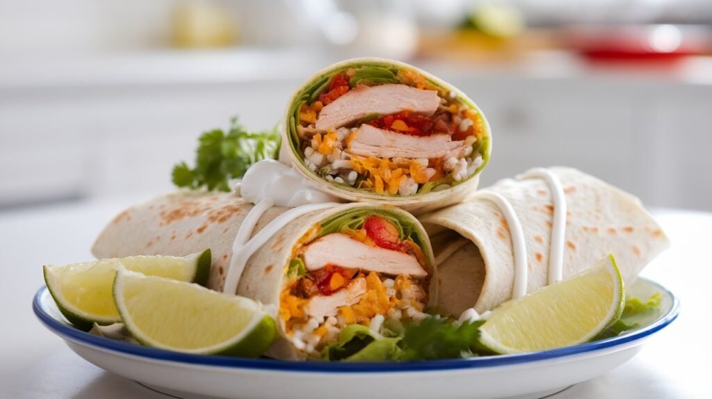 Chicken and Cilantro Lime Rice Wraps