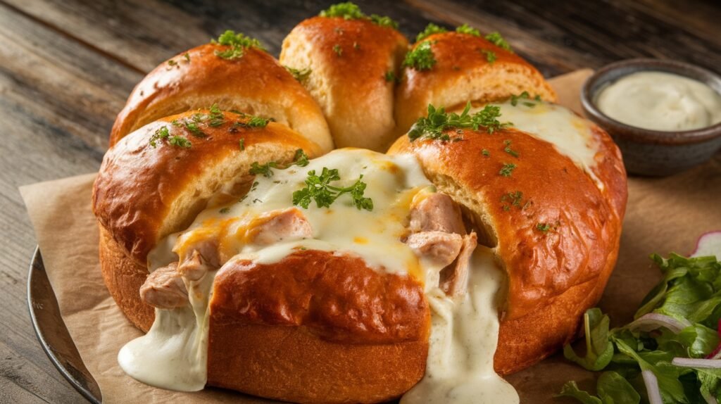 Chicken Alfredo Pull Apart Bread