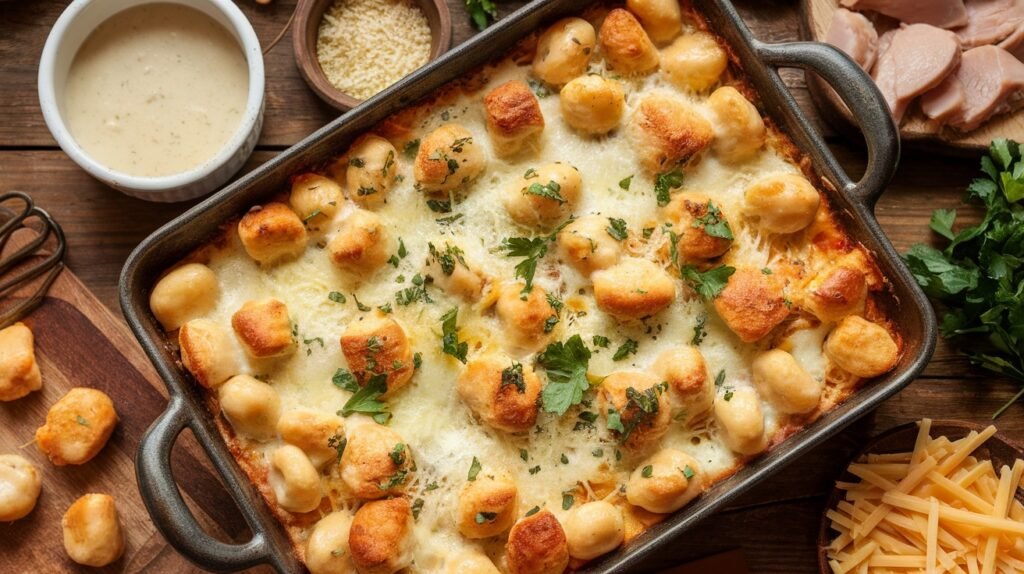 Chicken Gnocchi Alfredo Bake