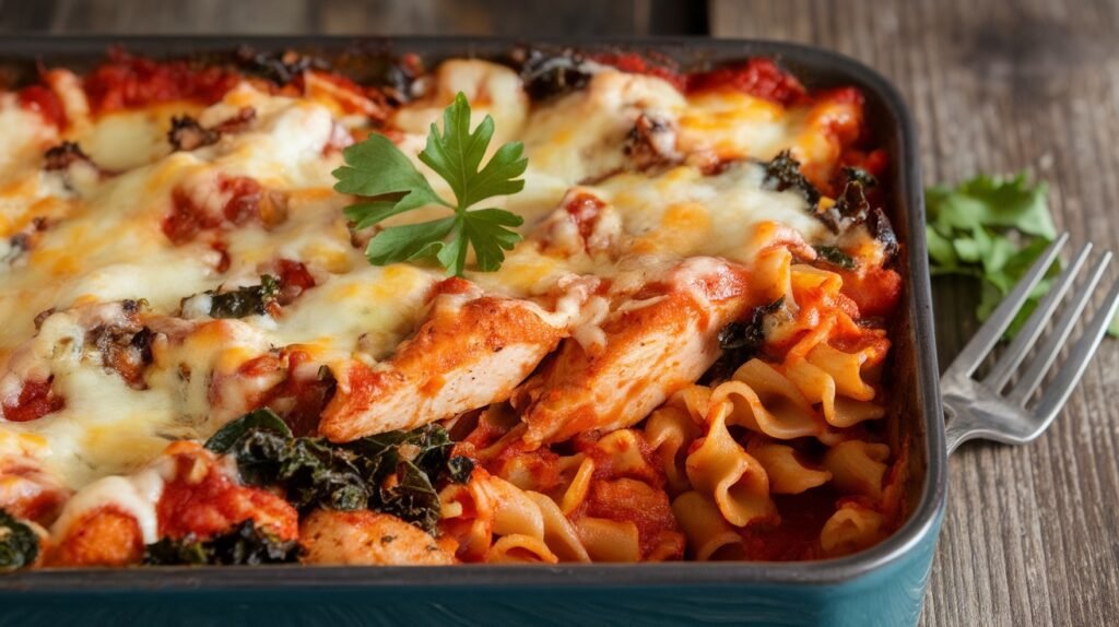 Chicken and Kale Pasta Bake