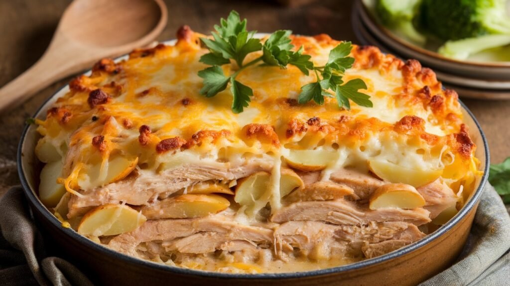 Cheesy Chicken Potato Casserole