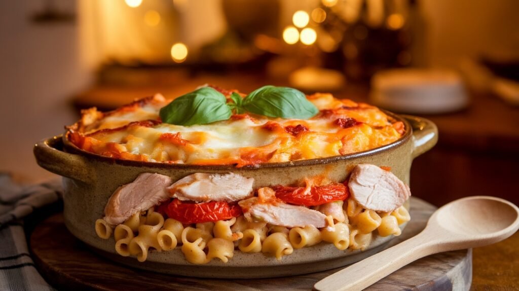 Chicken and Roasted Tomato Pasta Bake